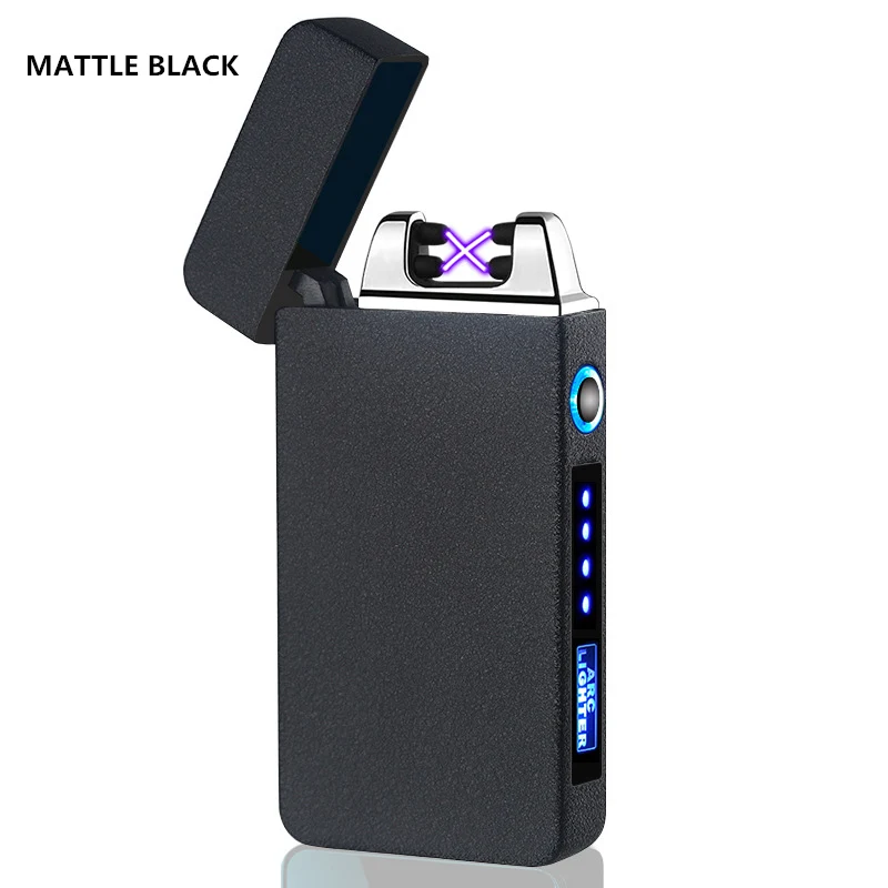 Mattle black Сегодня 4,99 двойная дуговая зажигалка USB электрические зажигалки для сигарет новинка электронная плазменная турбо Зажигалка гаджеты для мужчин - Цвет: Mattle black