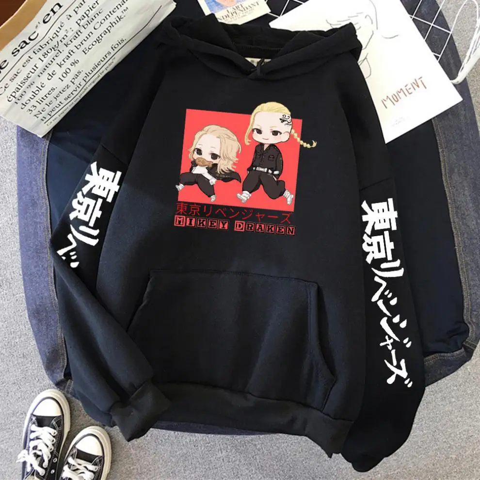 

New Japan Anime Tokyo Revengers Mikey Draken Hoodie Men Casual Loose Streetwear Unisex Sweatshirt Hip Hop Male Harajuku Tee Tops