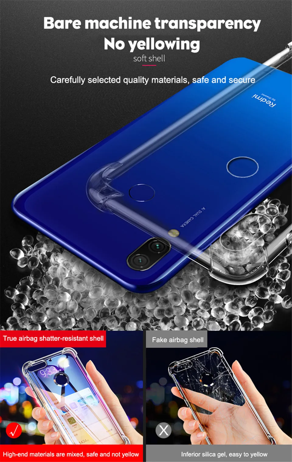 Роскошный Ударопрочный силиконовый чехол на для телефона для Xiaomi Redmi Note 8 7 5 Pro Red mi 7A Xiaomi mi 9t 9 A3 Прозрачная защитная крышка чехол на для Сяоми ксиоми Редми Ноут 8 7 5 про Редми 7a ксиоми ми 9t 9 a3
