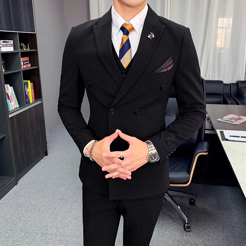 Азиатский sizeNew Новое поступление 2019 новый модный мужской костюм из трех