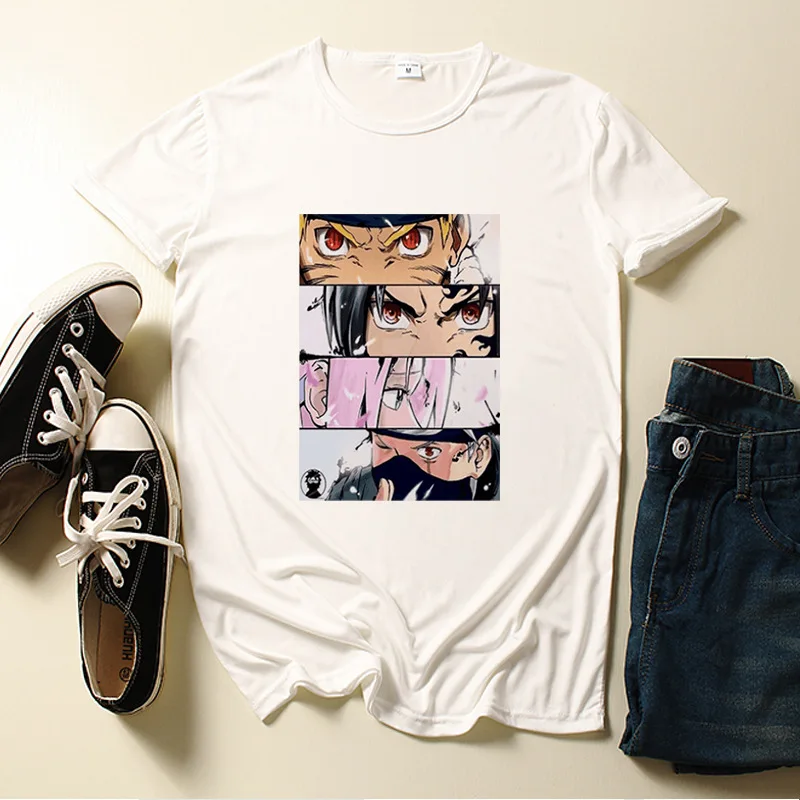 Женская футболка с рисунком из аниме Наруто коротким рукавом и для мужчин женщин