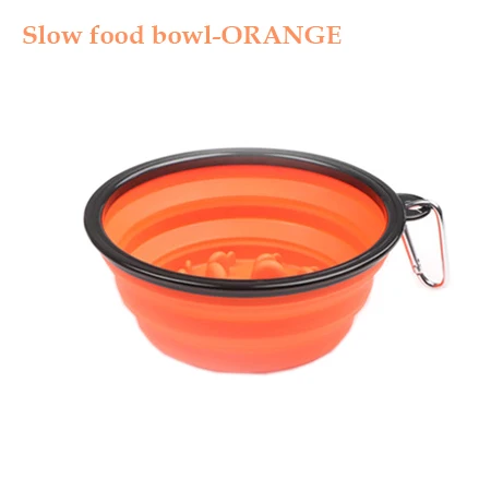 Orange slow bowl 1000 мл миска для собак с медленным питанием складные силиконовые миски для домашних животных портативная туристическая миска для собак интересная развивающая миска для домашних животных - Цвет: Orange slow bowl
