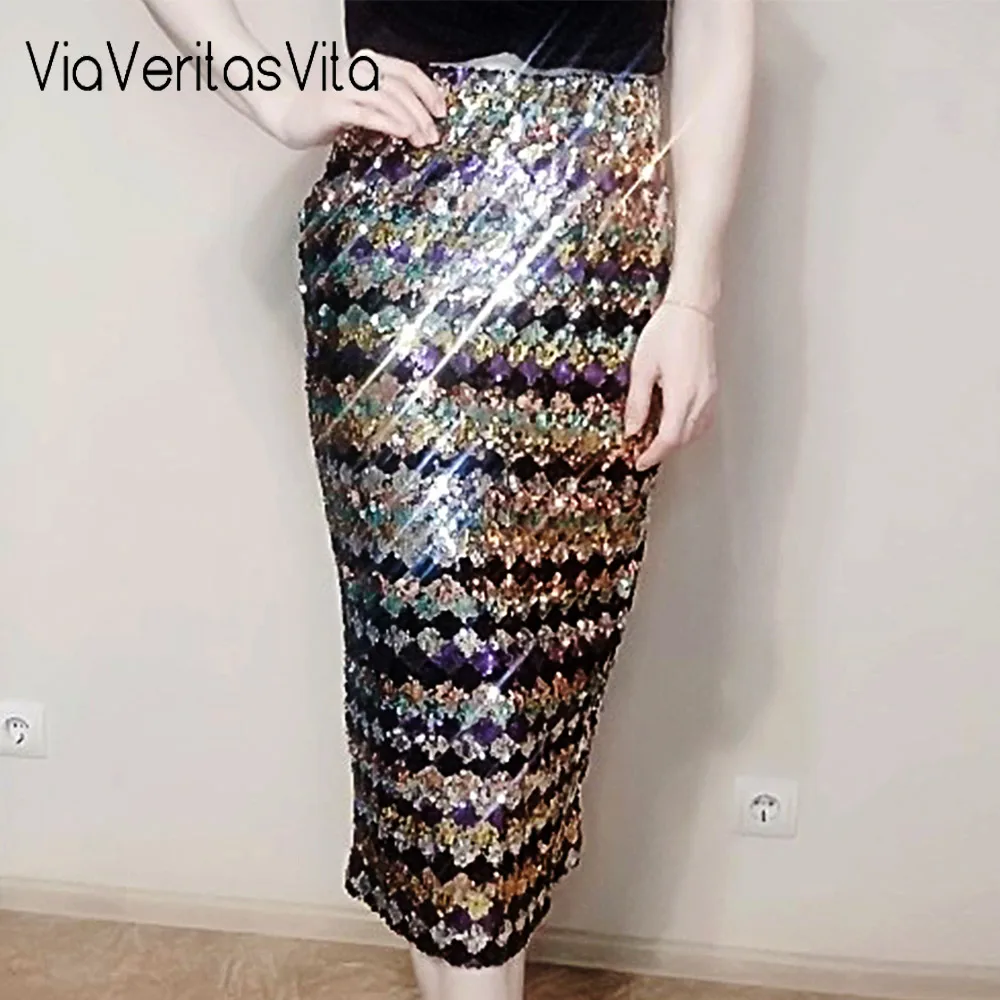 Женская юбка карандаш с высокой талией 2020 цветная клетчатая облегающая