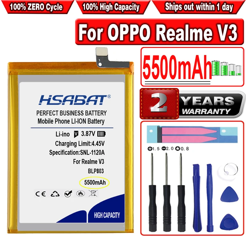 

HSABAT 5500mAh BLP803 Battery for OPPO Realme V3