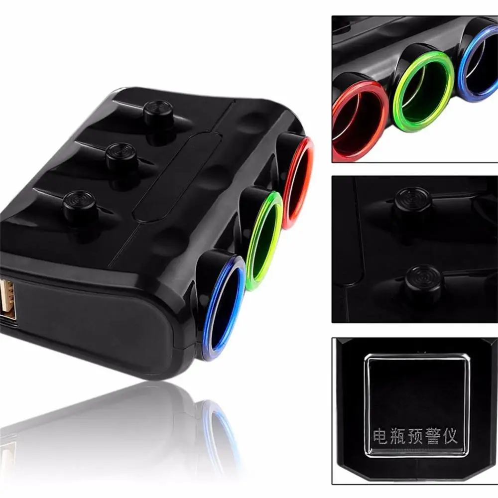 12 24 в профессиональный автомобильный прикуриватель с 3 розетками цифровой ЖК