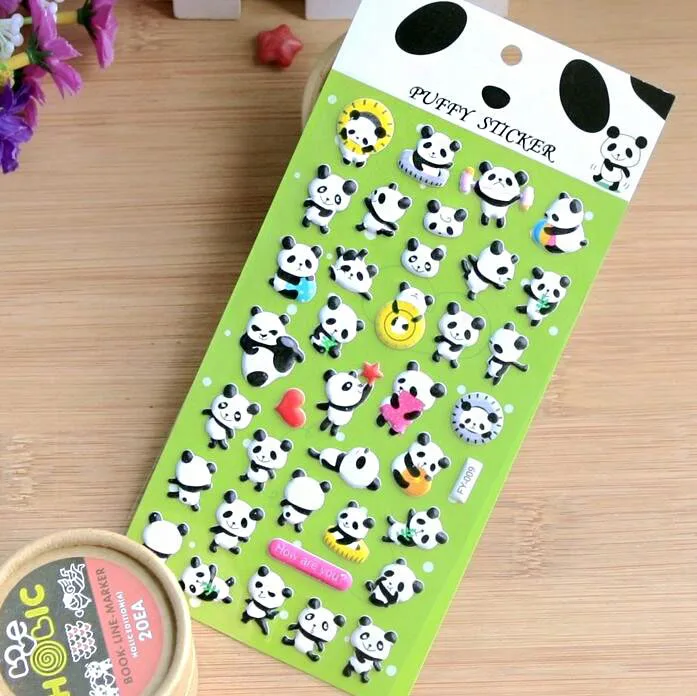 

1PC Creative Kawaii Panda Sponge Stickers Decoration Handbook Diary Concave-Convex Sticker Stationery(ss-806)