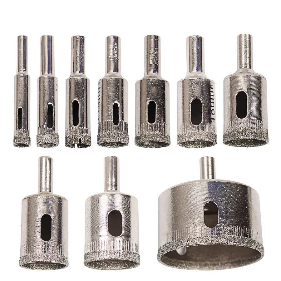 New 10pcs Diamond Tool Drill Bit Hole Saw Set For Glass Ceramic Marble 6-50mm Pro High Quality Drills Sets | Инструменты