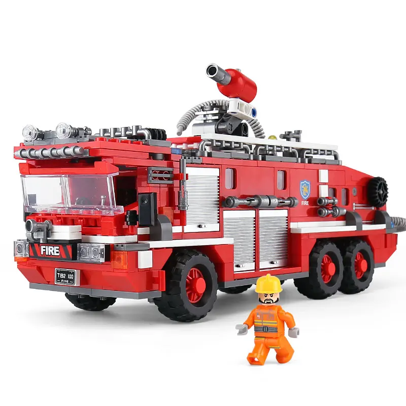720Pcs XINGBAO 03030 пожарный грузовик набор городской серии строительные блоки Кирпич детская игрушка Рождественский подарок - Цвет: 720Pcs