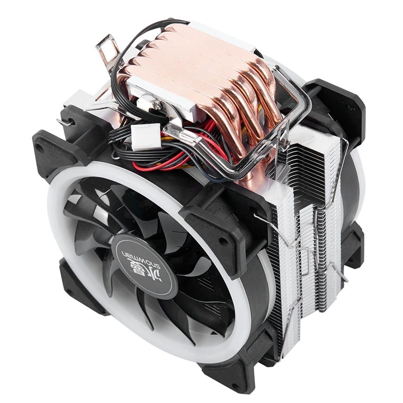 Снеговик 4PIN кулер для процессора 6 тепловых труб RGB светодиодный вентилятор с