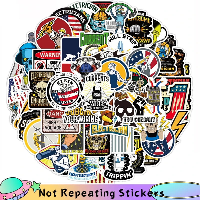 10/50 Pcs/pack SElectrician Series Cartoon Mixed Graffiti Stickers For Diy Laptop Luggage Phone Skateboard Helmet Gift Case