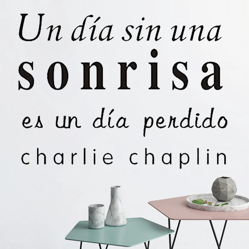 

Wall Stickers UN Día SIN UNA Sonrisa ES UN Día PERDIDO Decor Vinyl Spanish Quotes Livingroom Office Stores Room Decals RU2041
