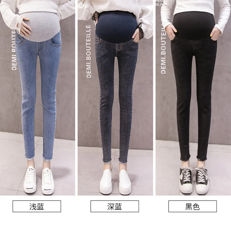 

Maternity Pants Maternity Stretch Elastic Waist Jeans Casual Fashion Spring Summer Thin Section Breathable Pants For Pregnancy