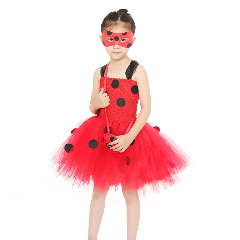 Платье пачка для девочек с божьей коровкой детский костюм коровки на Хэллоуин