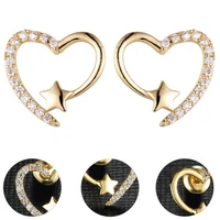 women earrings attractive lightweight shiny heart shape charming women ear studs for daily wear stud earrings ear studs