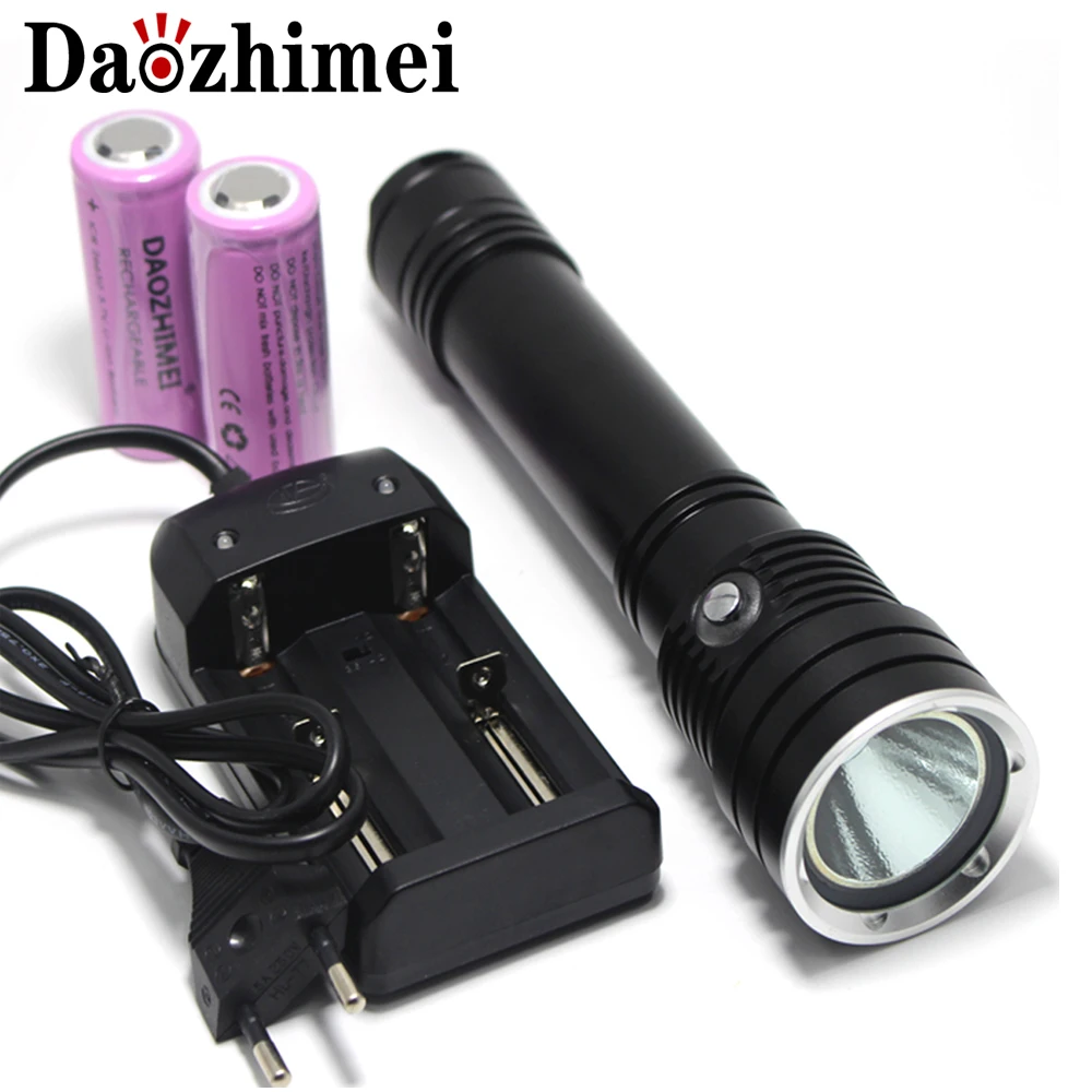 

XHP50 LED Diving Flashlight Yellow White Light Waterpoof Underwater 80M 3800 lumens Powerful Tactical Lamp 26650 Hunting Torch