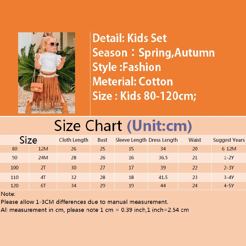

New Arrival Girls Fashion 2 Pieces Sets Sweater Short+Skirt Girls White Shirt Mini Tassel Skirt Outfits Baby Girl Clothes
