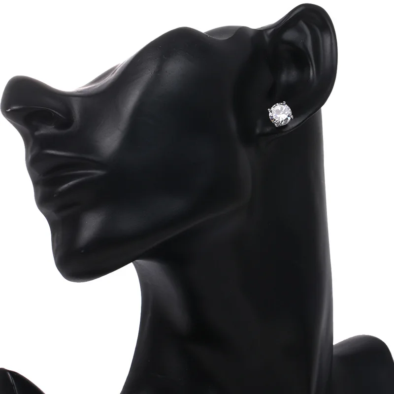 SLBRIDAL Pave Setting Fashion 3mm-8mm Size CZ Crystal Earrings Set AAA Grade Cubic Zircon Stud Earring Women Girls Gift Earring