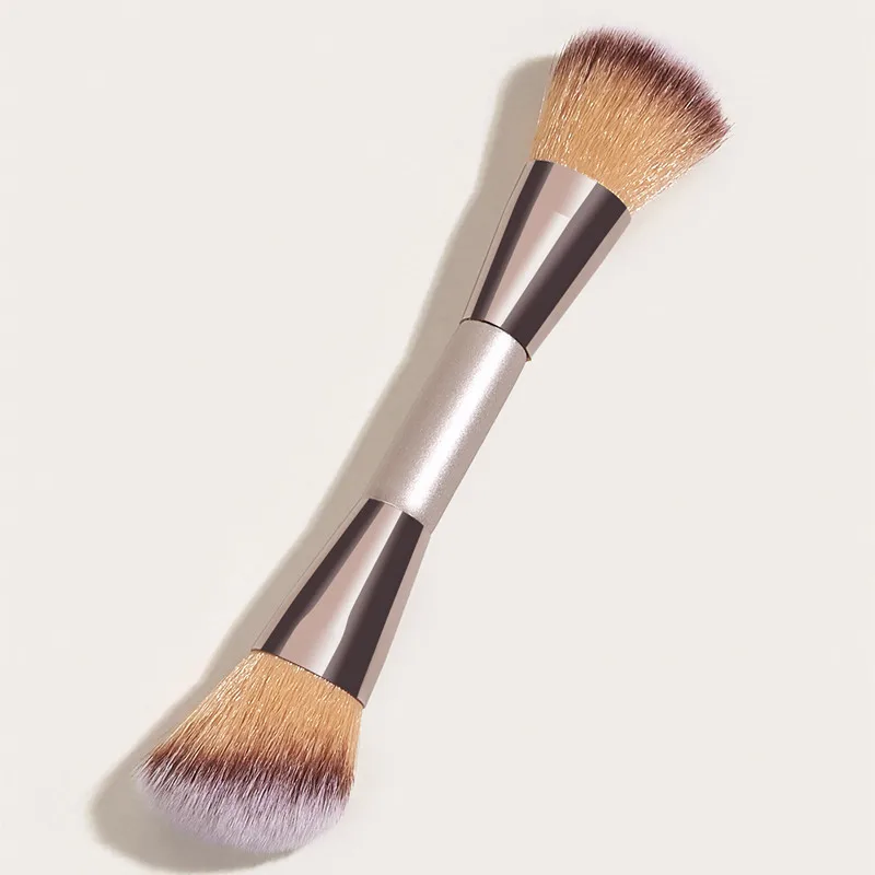 

Large Loose Powder Foundation Brush Double Head Contour Blusher Blending Face Cheek Highlighter Make Up Brush Cosmetics Tool