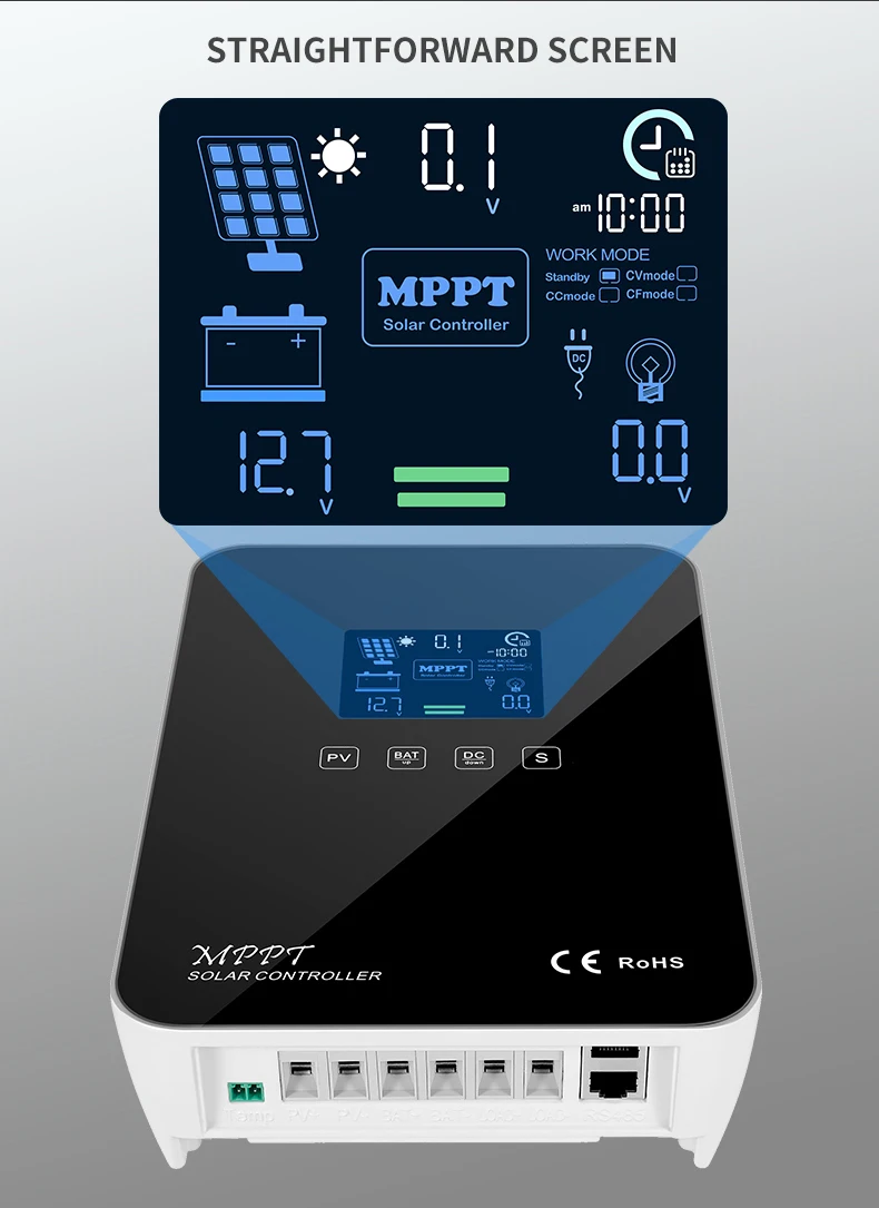 

PowMr Explorer-M EM2460 Solar Regulator 12/24V MPPT 60A Support WIFI Cloud Monitoring Solar Charge Controller for Li-ion Battery