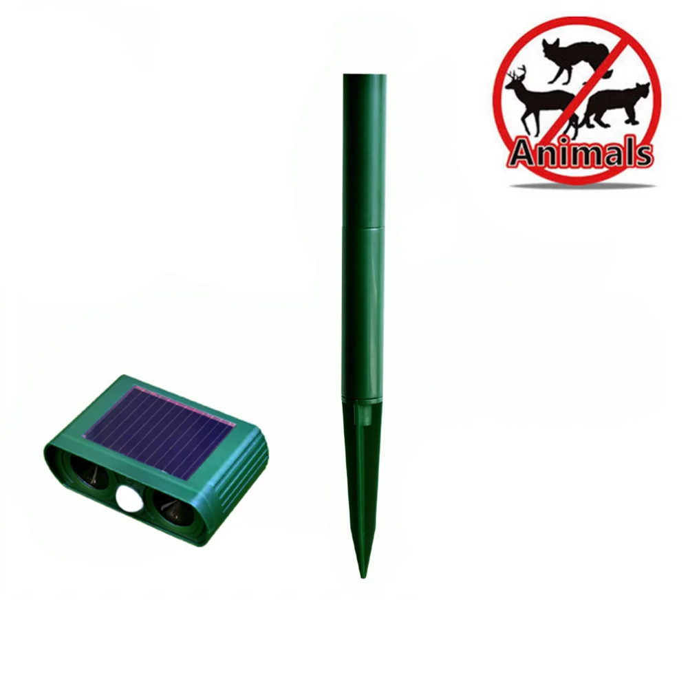 

Solar Powered Motion Activated Animal Ultrasonic Cats Dogs Repeller Frighten Animals For Outdoor Gardening (Dark Green)