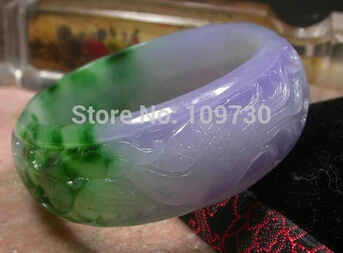 free shipping &gt&gt&gt&gt&gt62648 CHINESE Green Lavender JADE Dragon Phoenix Ruyi Bangle Bracelet | Украшения и аксессуары