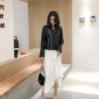 Женская Весенняя куртка из натуральной овечьей кожи R2 2020 | одежда