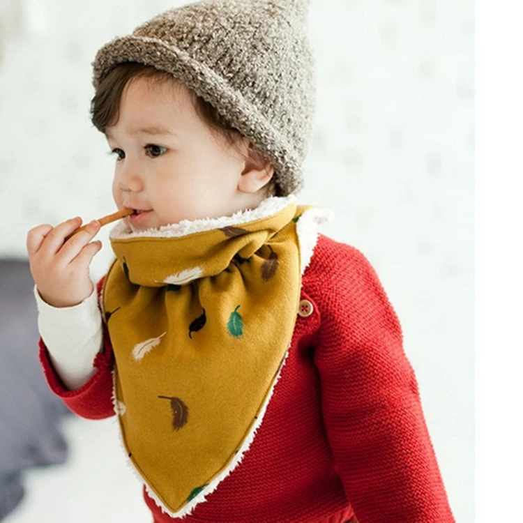 Детские нагрудники уплотненный зимний хлопчатобумажный шарф для новорожденных