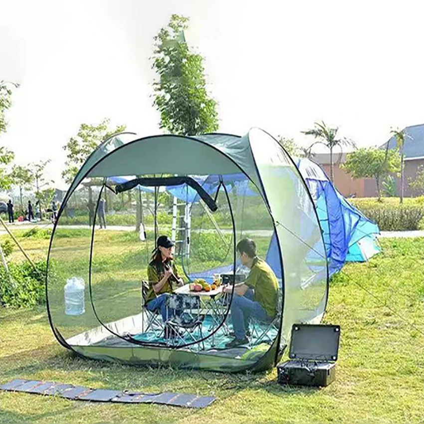 

Outdoor Mosquito Net Garden Tent Automatic Quick Opening Heightened Sun Shelter Large Breathable Gauze Beach Tent 5-8 People