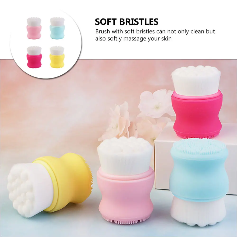

4pcs Silicone Face Cleansing Brush Exfoliation Skin Care Scrubber Brush