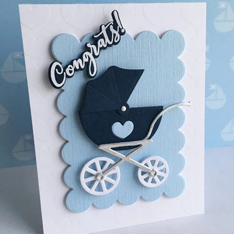

Cute Rabbit Carrot Baby Carriage Decoration Metal Cutting Dies And Stamp DIY Scrapbooking Craft Embossing Stencil 2021 Newest