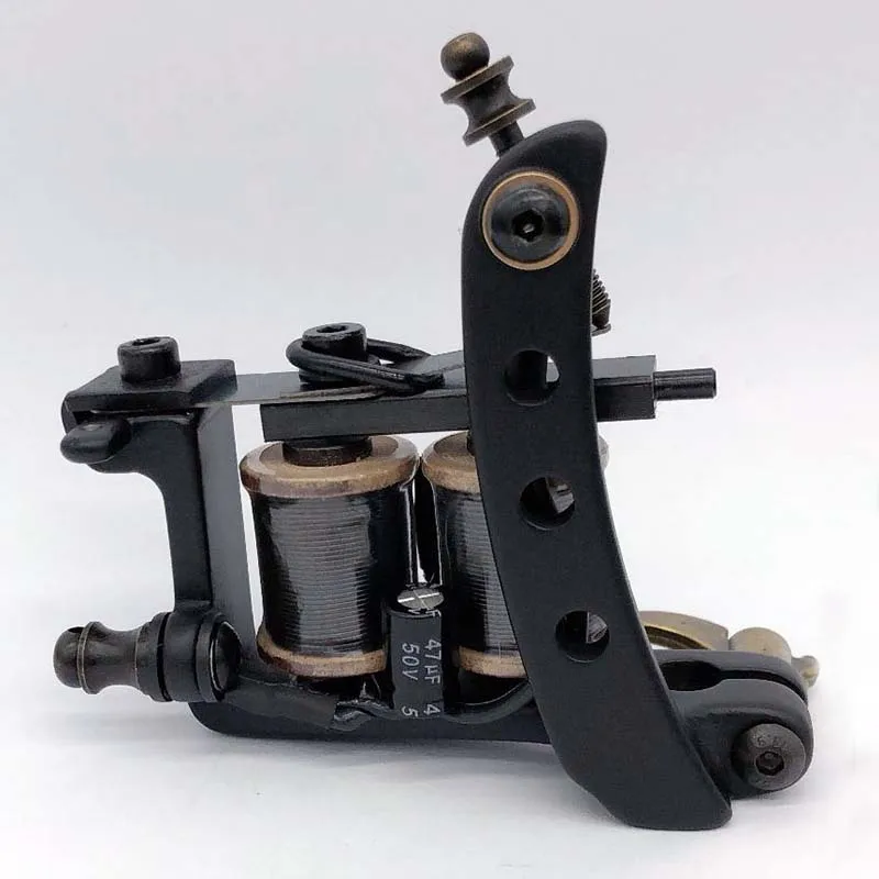 

Permanent Makeup Machine Tattoo Machines Iron Tattoo Gun Black 10 Wrap Coil Tattoo Machine Frame Liner supplier Free shipping