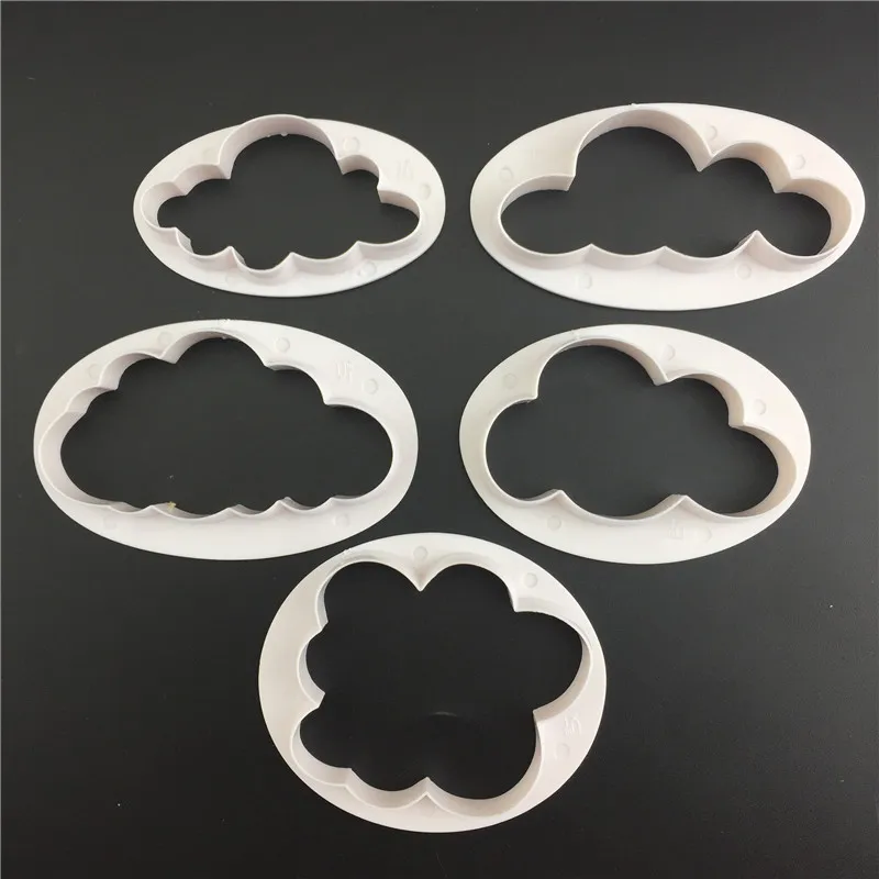 

3D Cloud Plastic Fondant Cutter Cake Mold Sugarcraft Mold Decorating Tools Vintage Plaque Frame Cookie Cutter Set