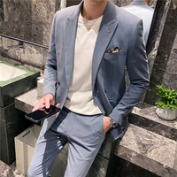 jacketpants 2021 casual business men suits for wedding suits man tuxedos slim fit peak lapel terno masculino costume homme