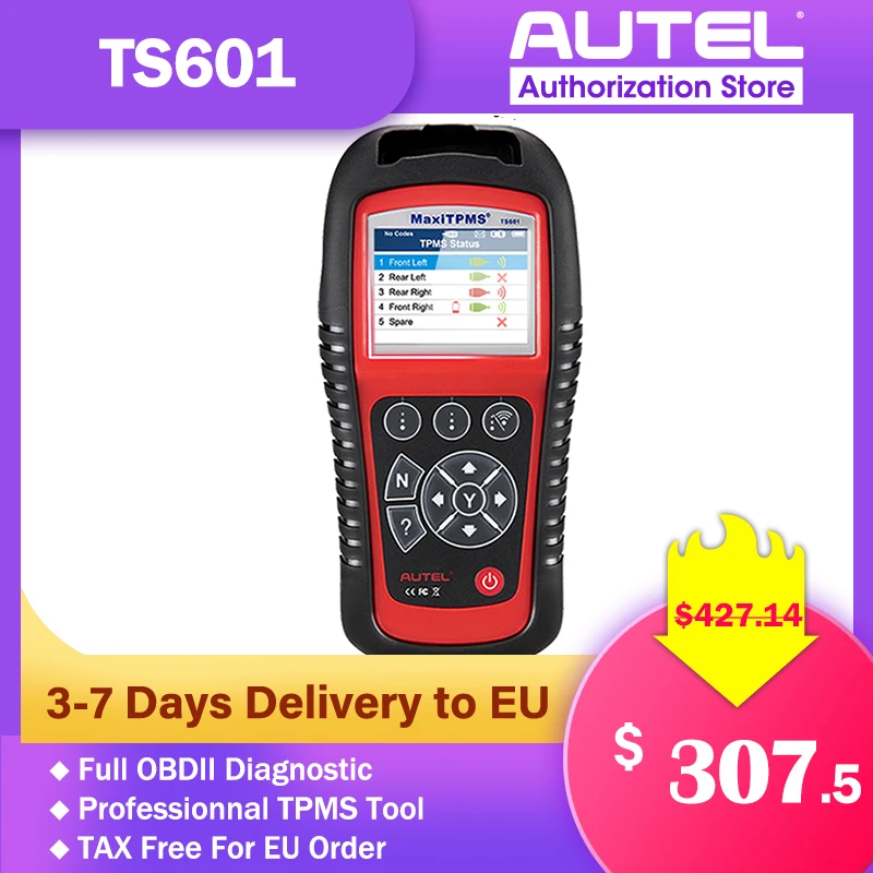 

AUTEL MaxiTPMS TS601 TPMS Car Diagnostic tool OBD2 Scanner Automotive Activator Tire repair tools Sensor programming Code Reader