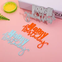 happy birthday letters die cut for scrapbooking diy album stamps card decorative craft embossing paper cutter metal cutting dies
