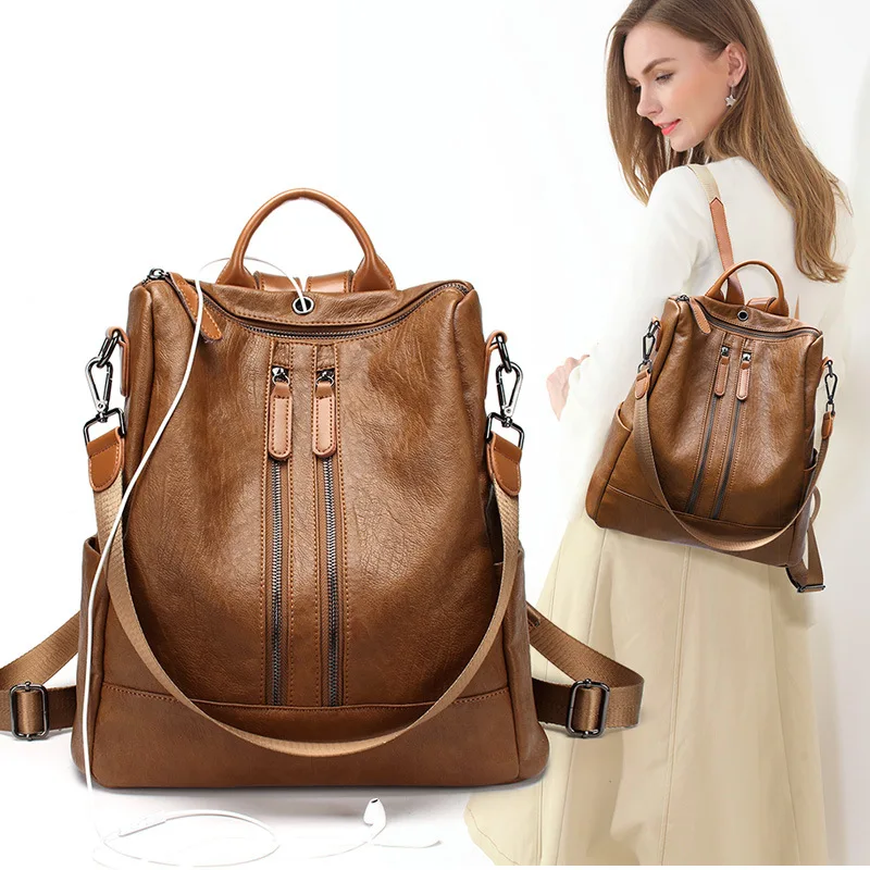 

2021 Backpacks for Women Fashion Leisure Female Backpacking Trip One Shoulder Bag Aslant School Leather mini Female woman