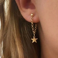 trend long earrings for female star chain pendant earrings women star drop dangle earrings am3002