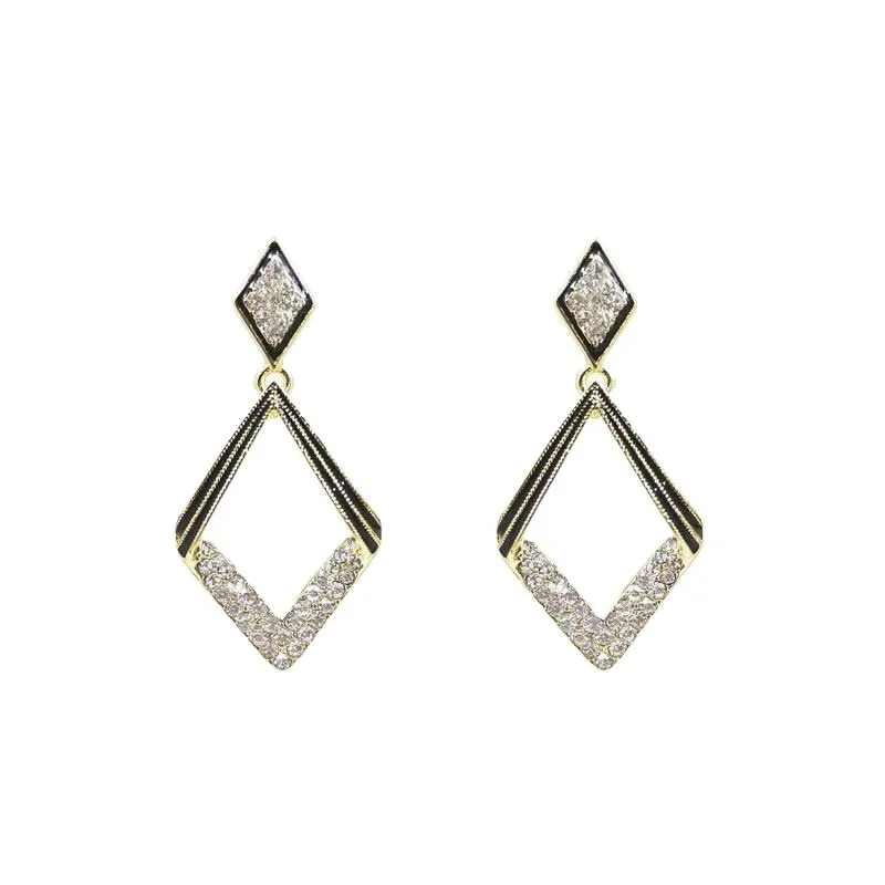 

925 Silver Needle Diamond Earrings New Trendy Net Red Temperament Female Iight Iuxury High-end Earrings Jewelry