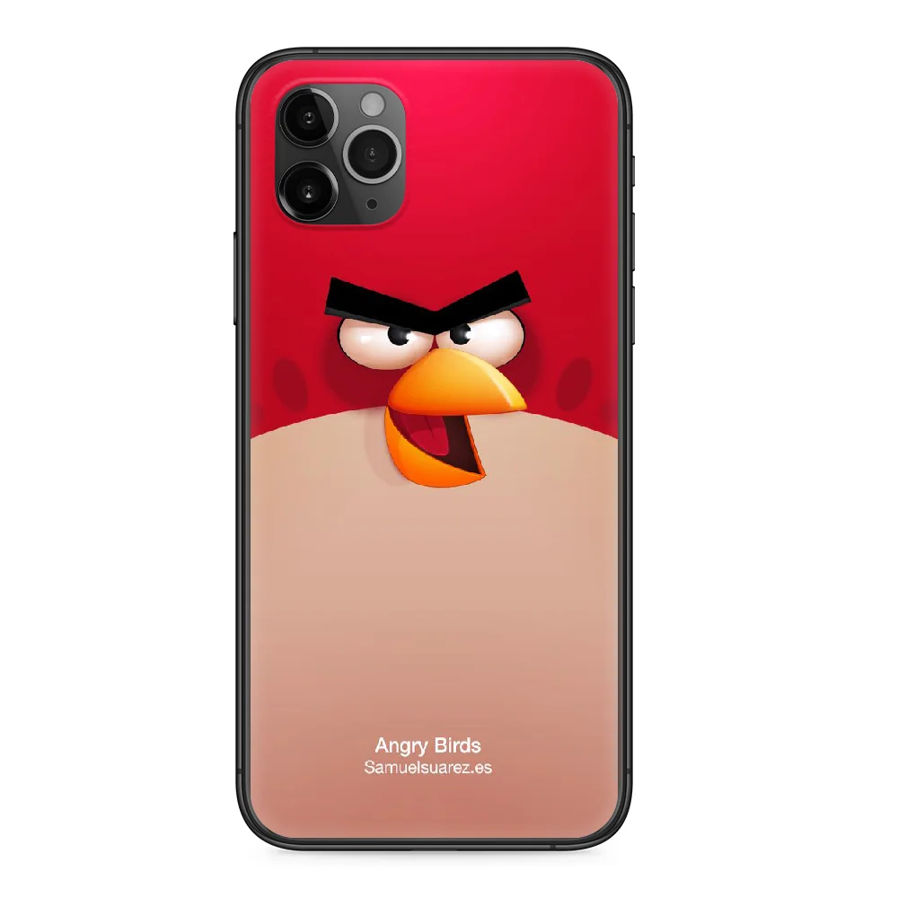 

Red bird Angry Bird Game Phone Case cover For Iphone 11 7 8 XR 5 5C 5S 6 6S PLUS X XS PRO SE 2020 MAX black bumper silicone