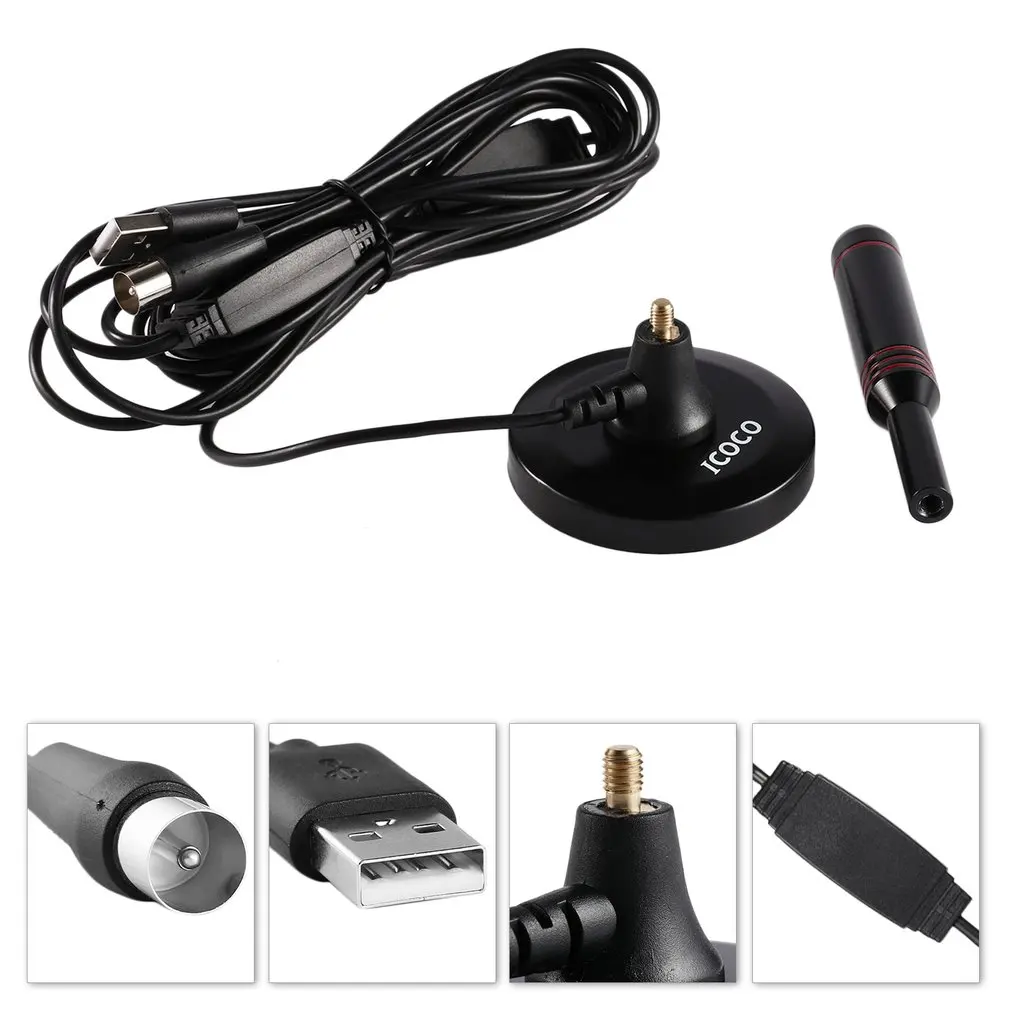 

Portable DVB-T-IEC High Gain 35db Indoor Digital TV Aerial With 3 Meters Cable For HDTV USB TV Tuner DVB-T Tele Dropshipping