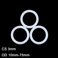 2050100pcs silicon o ring sealing gasket cs 3mm od 10mm 75mm white food grade waterproof seals washer rubber o ring
