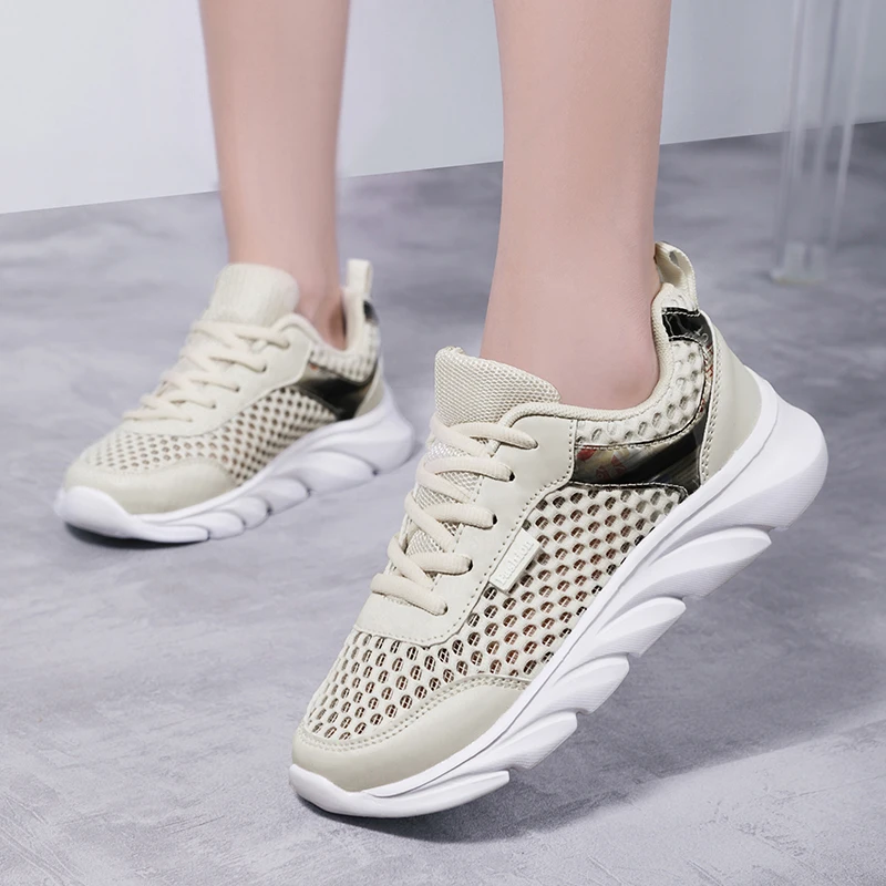 

Brand Mesh Women Sneakers Breathable Flat Shoes Women Lightweight Sports Shoes Non-slip Running Footwear Zapatillas Mujer Casual