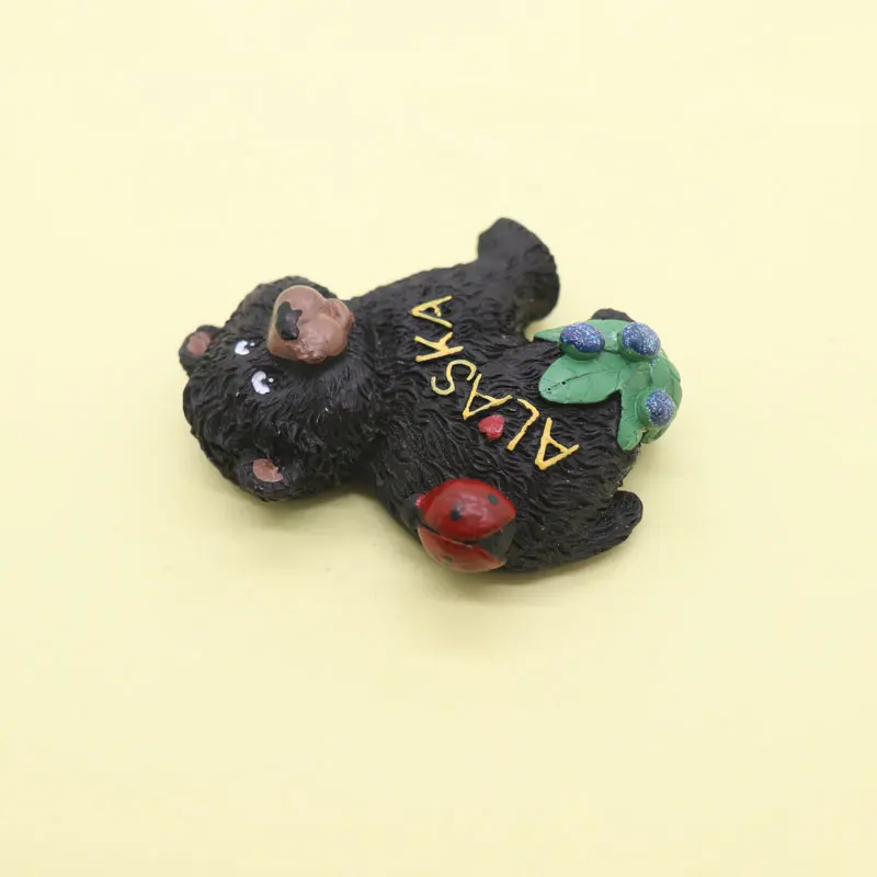 Магнит на холодильник США Аляска сувенир черный медведь украшение магнитная