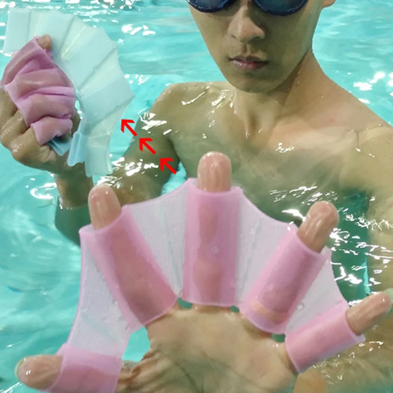 

2021 Training Silicone Swim Gear Webbed Diving New Finger Webbed Gloves Fins Hand Flipper