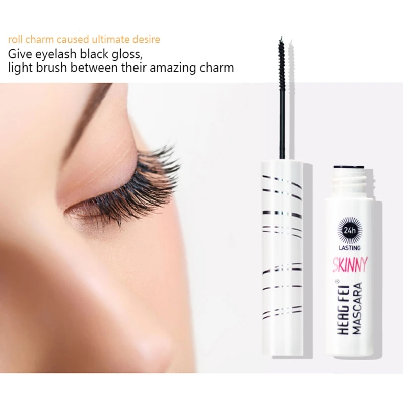 Черная тонкая тушь для ресниц щипцы завивки наращивание макияжа плотная