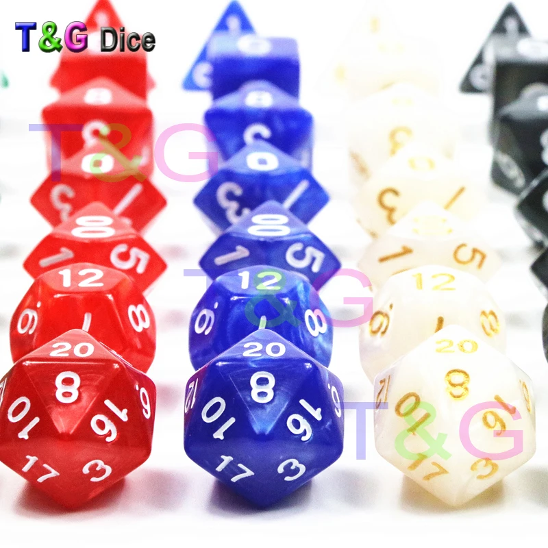 Набор игральных костей с мраморным эффектом высокого качества D4 d6 d8 d10 % d12 d20 игра