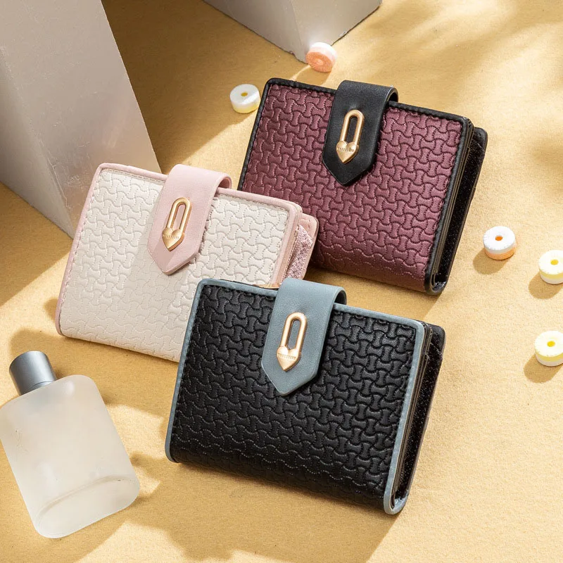 Женские кошельки и из искусственной кожи женский короткий кошелек на застежке