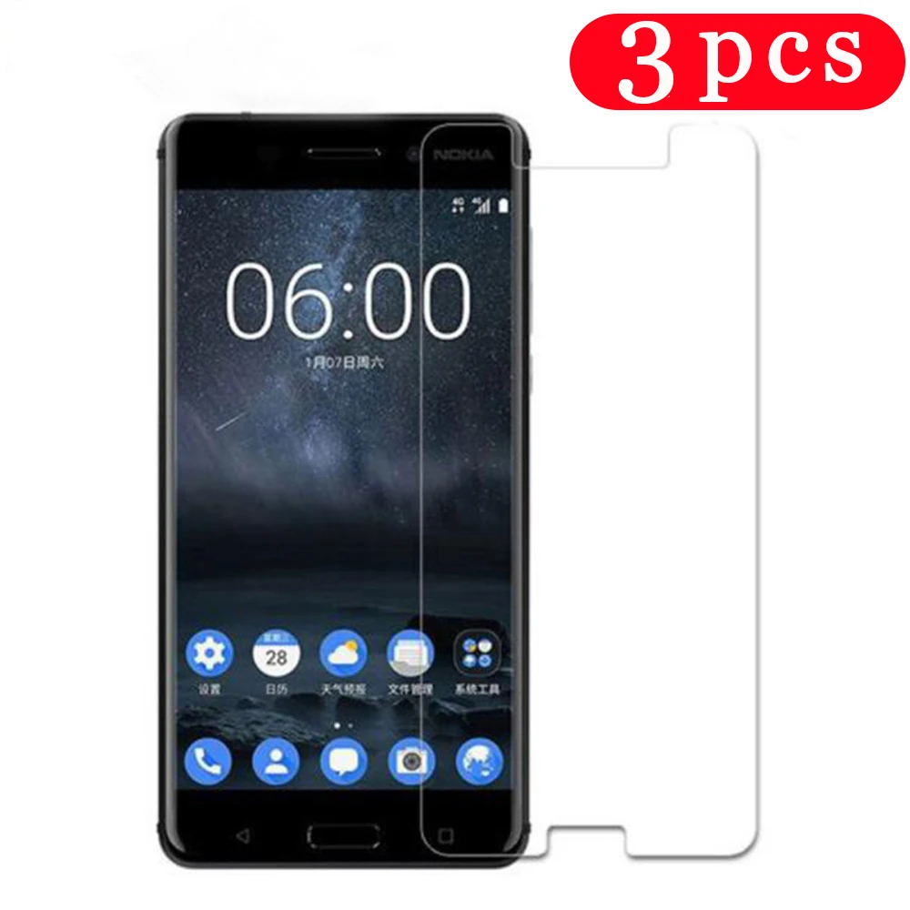 3 шт. 9H для nokia 6 6.1 закаленное стекло x6 на смартфона Защитная пленка