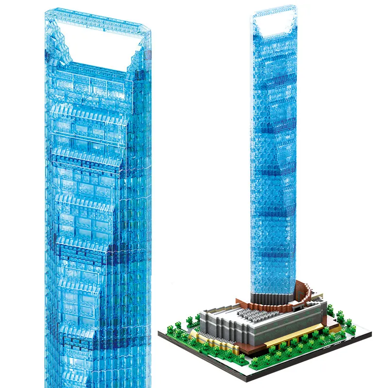 

Алмазные блоки, знаменитая архитектура, Шанхай, финансовый центр, город, «сделай сам», 3D мини-строительные блоки, «сделай сам», игрушки для д...