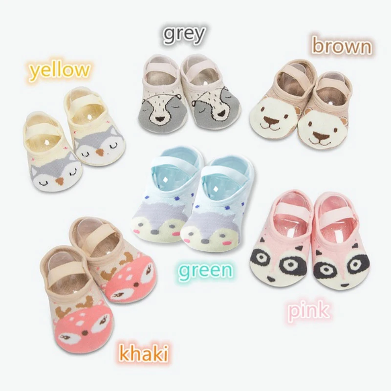 

1 Pair Fashion Baby Girls Boys Cute Cartoon Non-slip Cotton Toddler Floor Socks Animal pattern First Walker Shoes for Newborns